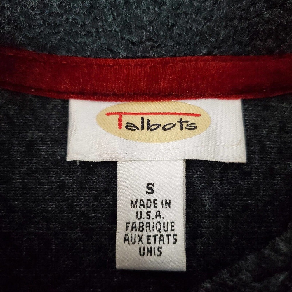 Talbots Navy and Red Patterned Fleece Jacket - Picture 4 of 10